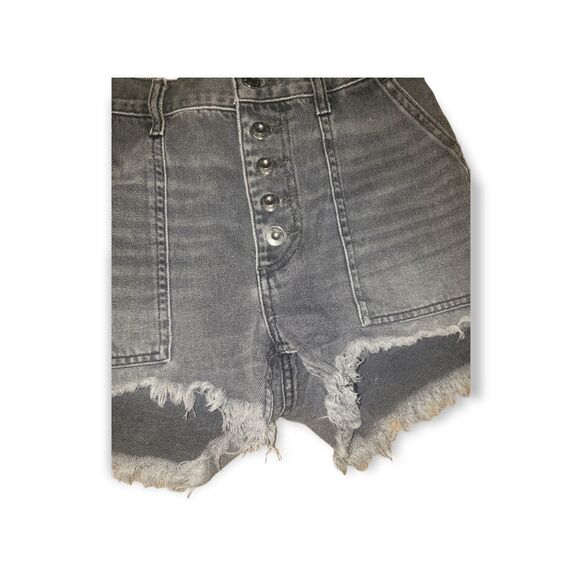 We The Free Black High Rise Button Fly Jesse Carpenter Jean Shorts 25 - Picture 5 of 7